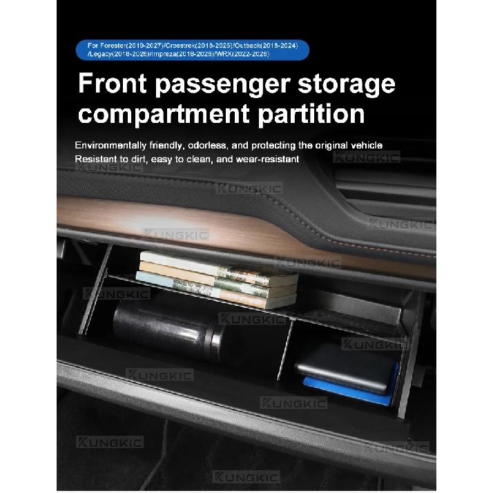 Car Passenger Storage Box partition For Forester 2019-2027/Crosstrek 18-26/Outback 18-24/Legacy 18-26/lmpreza18-26/WRX 2022-2026