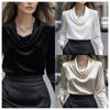 Women's Mock Neck Long Sleeve Rib Knit Tops Basic Solid Shirt