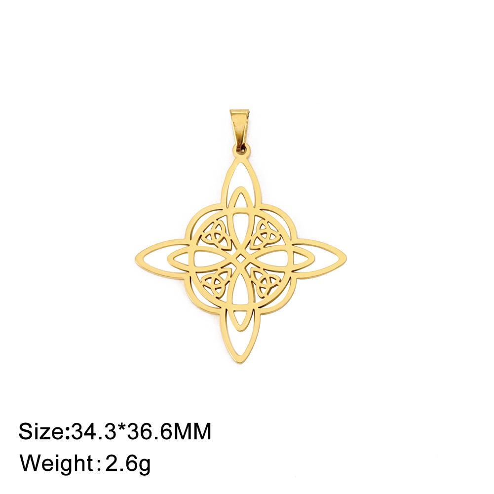 Witch Knot Pendant for Necklace Stainless Steel Celtic Knots Charms for Jewelry Making DIY Accessories Witchcraft Amulet Gifts