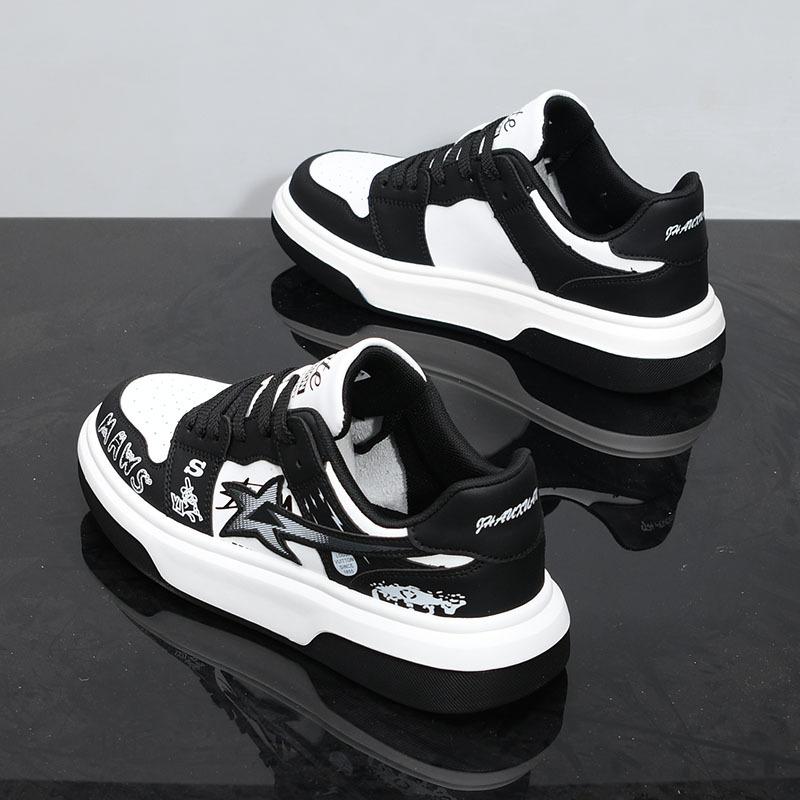 Leather spring new dad shoes youth height increase thick sole breathable casual 39