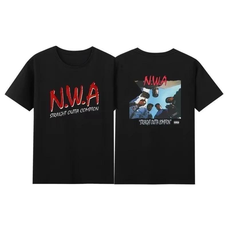 Sommer Neu Nwa Rap Hip Hop Mode Bedrucktes Baumwoll T-Shirt mit Rundhalsausschnitt und kurzen Ärmeln Unisex und Damen T-Shirts Große Größe