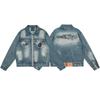 Broken Planet Embroidered Letter Denim Jacket Men Women Loose Fit Casual Streetwear