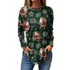 Tee Shirts For Women Casual Round Neck Long Sleeve Shirts Christmas Printing Top Pullover