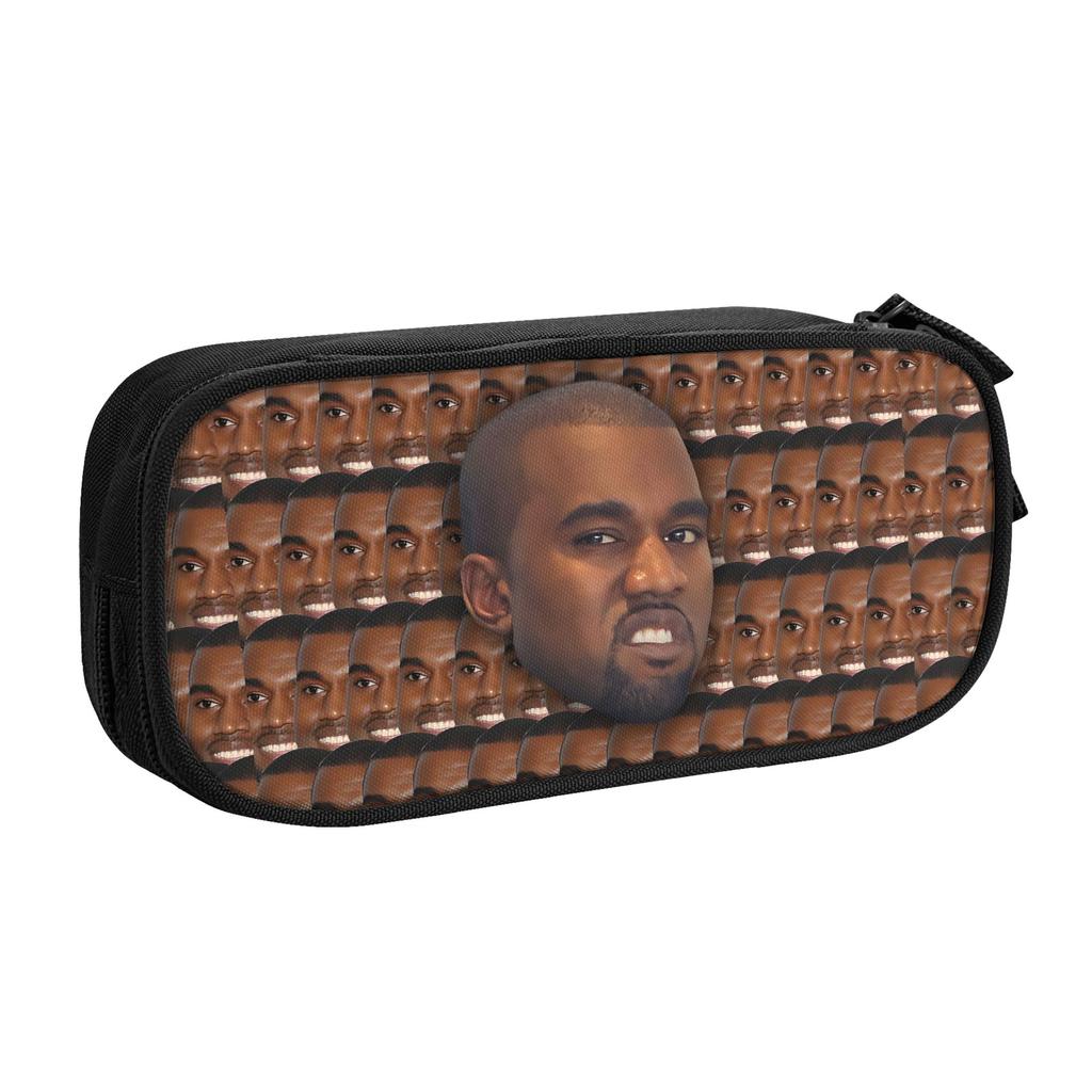 Funny Kanye West Rapper Singer Pencil Cases for Girls Boys Large Storage Pen Bag Box School Supplies