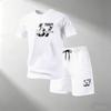 Hot Sale Men's 2 Piece T-Shirts Sets O-Neck Short Sleeve + Sports Shorts Breathable Quick Dry Casual Gym Home Outdoor Summer