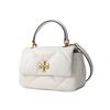 Tory Burch Kira Logo Flap Closure Napa Leather Tote Shoulder Crossbody Bag Small Women Bags White 154719-100