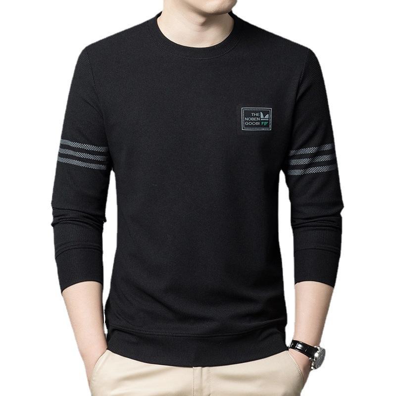 Spring New Long-T-Shirt Fashion Casual Men's Loose Top Bottoming Shirt