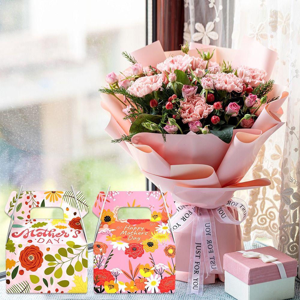 6pcs Cartoon Flowers Candy Boxes Paper Box Candy Cookie Box Gift Packaging Boxes Home Party Decor