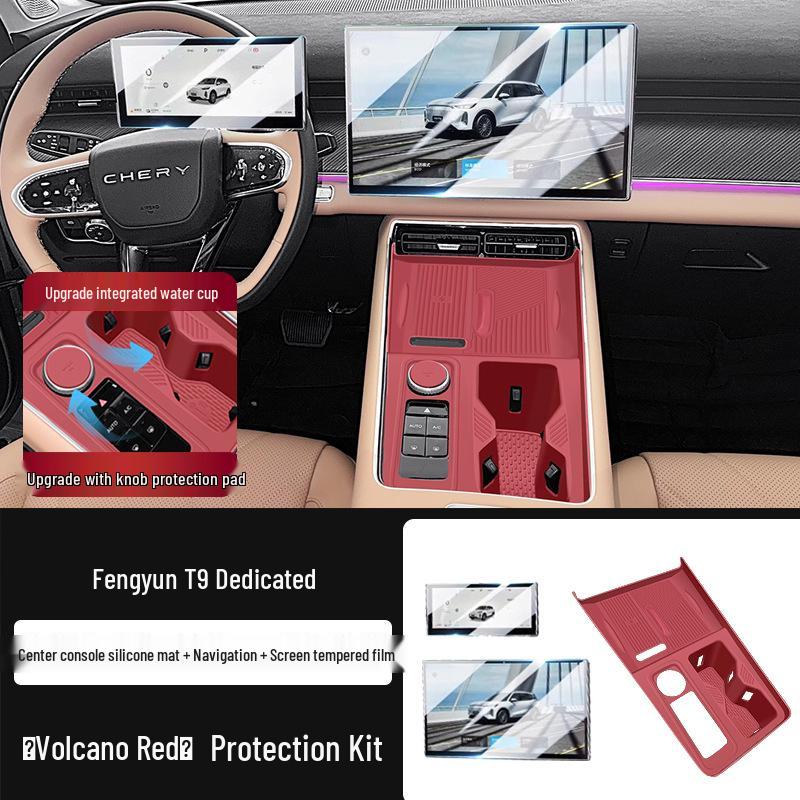 Silicone Anti-slip Mat for Chery Fengyun T9 Console & Cup Holder