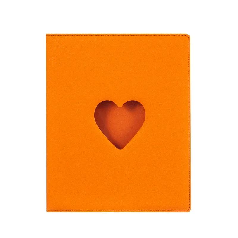 Herz 3x3 9-Raster A4 Fotokarten-Ordner PU-Leder 3-Zoll Foto-Halter Großes Fotoalbum Koreanisches Idol Foto-Sammelbuch 4-Loch