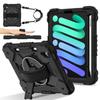 Heavy Duty Protective Cases for iPad Mini 6 A17 Pro Full Body Shockproof Protection Cover with Kickstand Hand Crossbody Lanyard