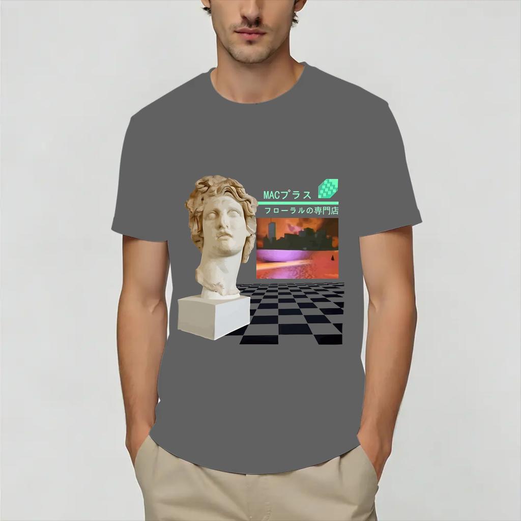 Frutiger Aero World Vaporwave Unisexs T Shirts Hipster Tees Short Sleeve Crewneck Tshirts Cotton Graphic Clothing