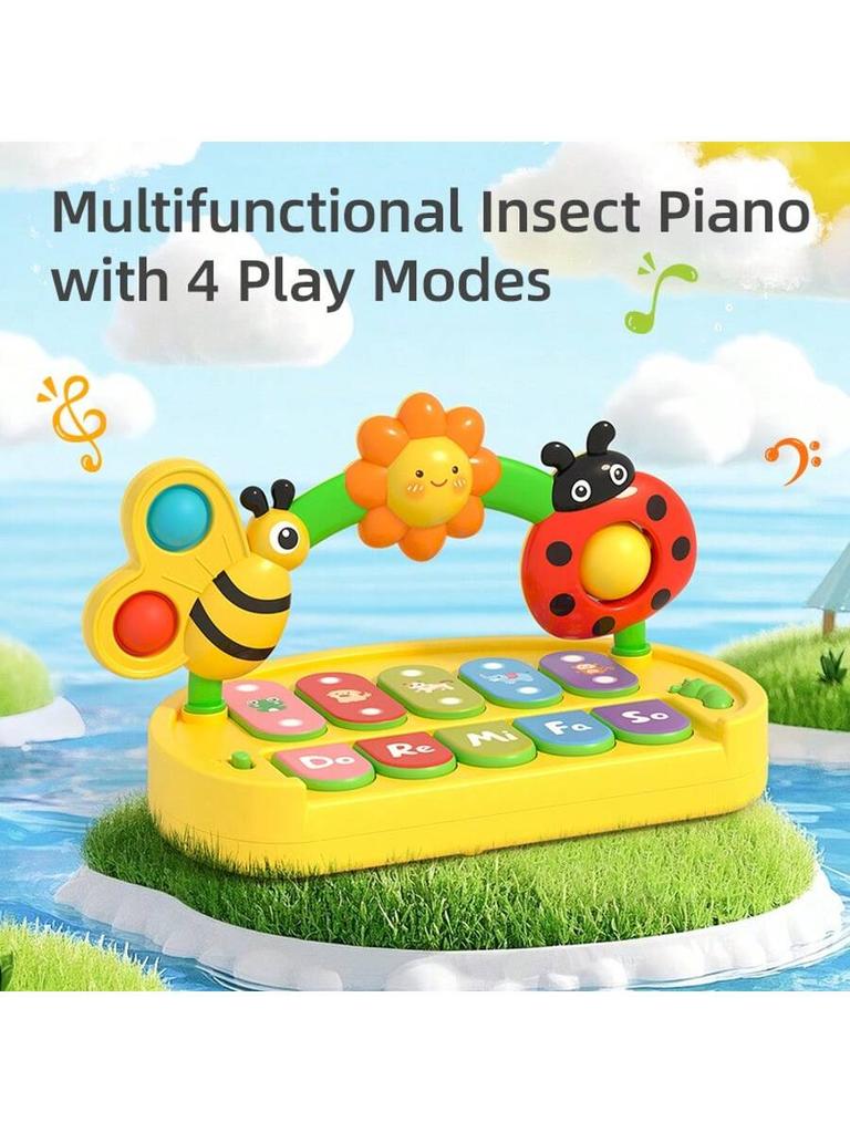 Baby Piano Toys Kids Rotating Music Keyboard Light Sound, Musical Toy for Toddlers,Early Educational Music Toy Gift