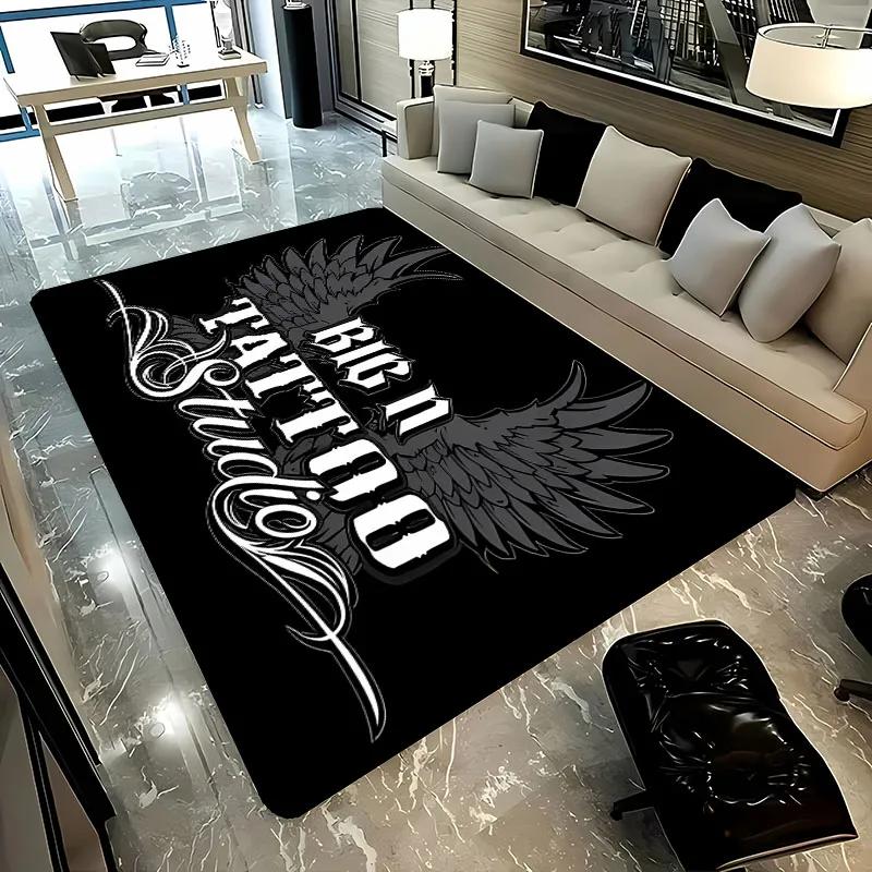 3D HD Tattoo Studio Carpet, Living Room and Bedroom Household Items,Children's Room Sofa Mats, Doormat Floor Anti-slip Rug, Gift