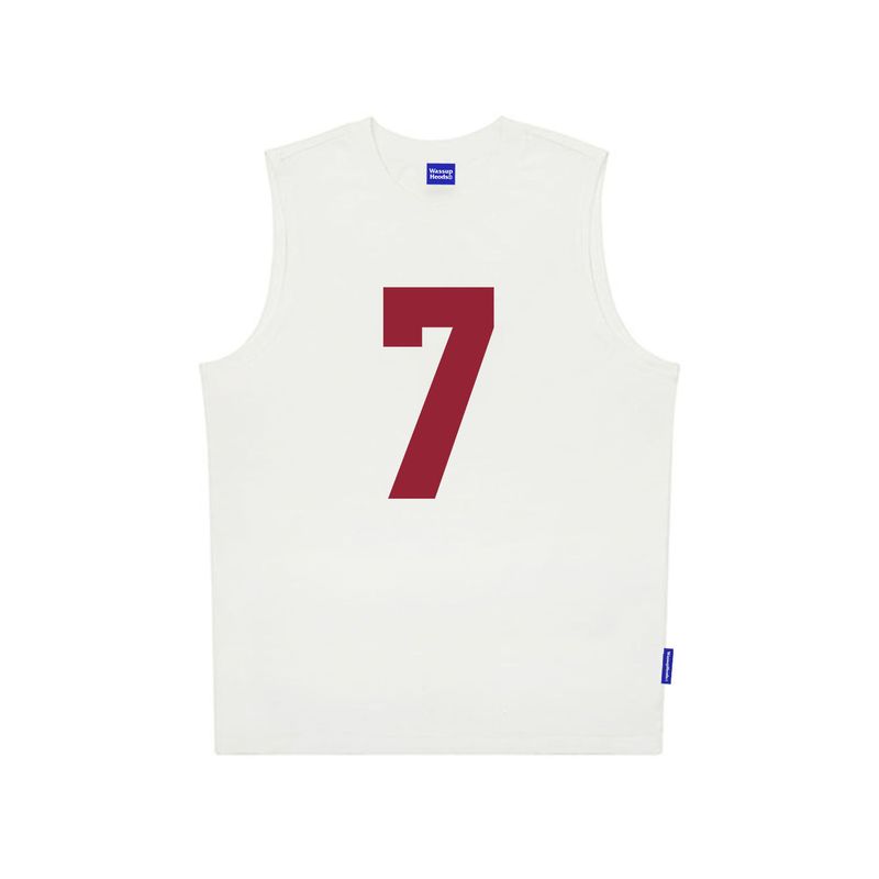

Wassup Heods American Casual Sports Basketball Vest Boys Fashion Brand Summer Loose Sleeveless T-shirt Waistcoat White L