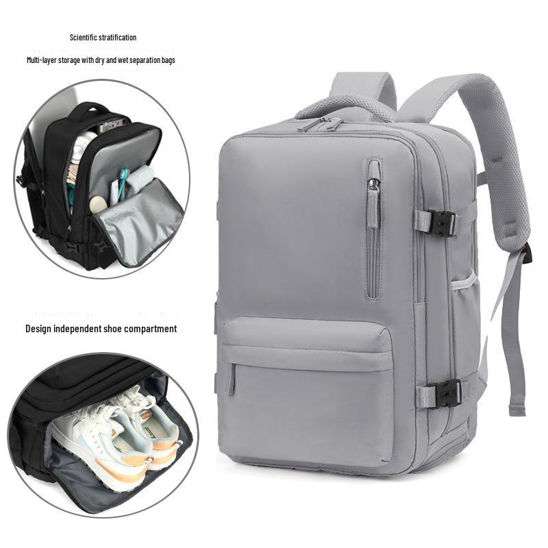 Unisex Expandable Travel Backpack with Large Capacity and Laptop Compartment