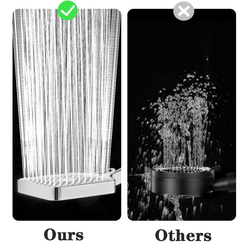 13 CM Stor Panel Högt Flöde Duschhuvud Silver 3 Lägen Högtrycksspraymunstycke Massage Regndusch Badrumstillbehör
