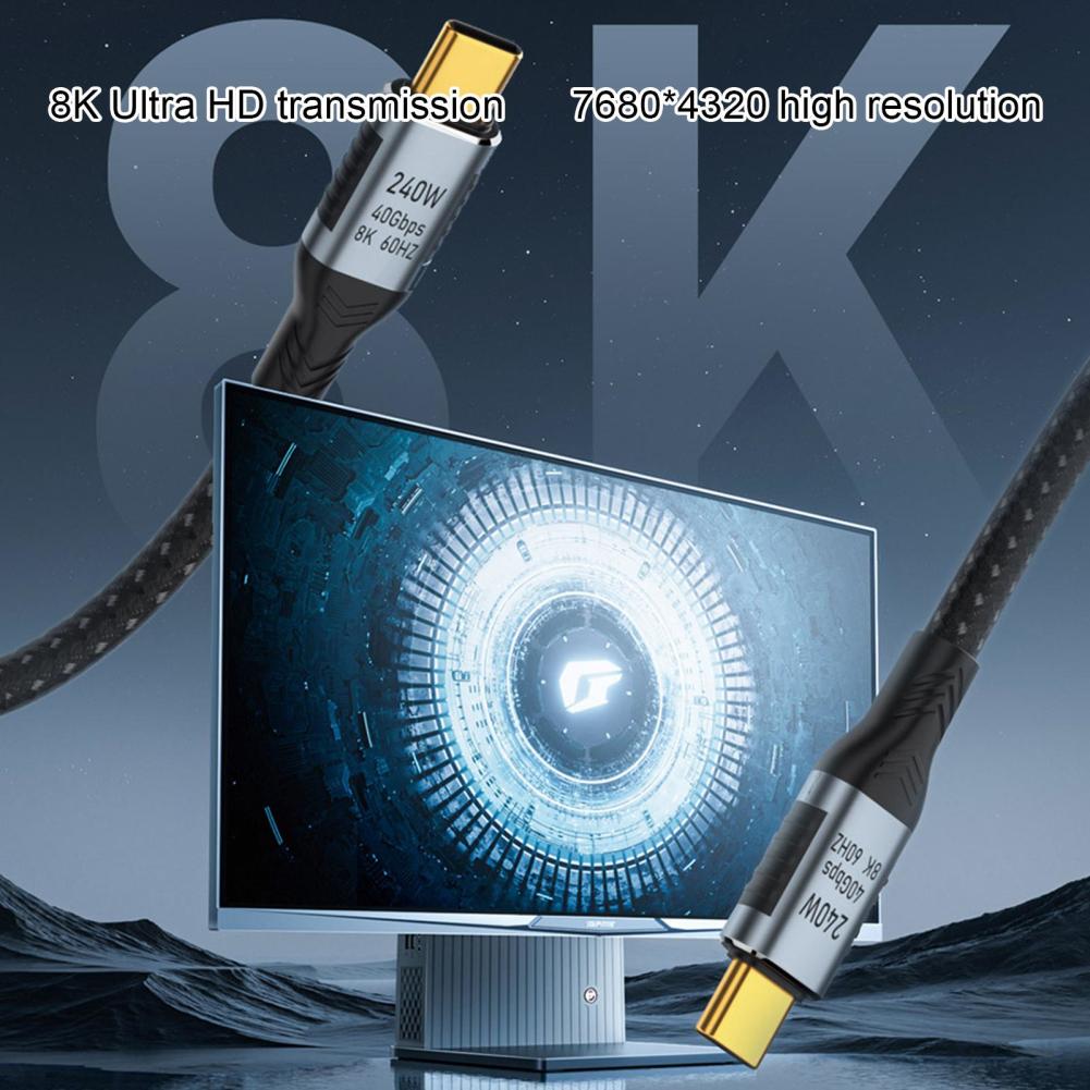 Usb 4.0 Data Cable 240w Fast Charging Line 40gbps High Speed 8k 60hz Hd Video Cable Multi-functional Type-c 4.0