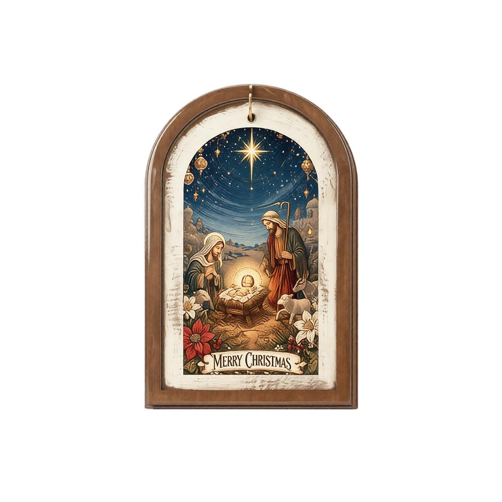 Rustic Christmas Wall Wooden Hanging Decor for Home Holiday