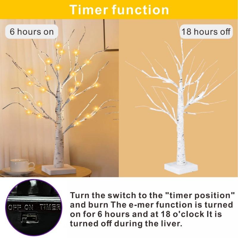 White Birch Branch Light LED Festive Lights USB & Battery Operated For Christmas Party Wedding Decoration Twig Outdoor Lights
