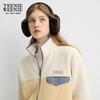Teenie Weenie Bear Women's Color-Block Stand Collar Cardigan Sweatshirt