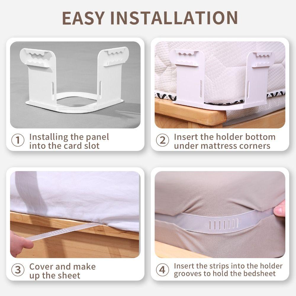 Invisible Heavy Duty Bed Sheet Holder with Lock Strips Sheet Holders DIY Bedsheet Grippers Fixed