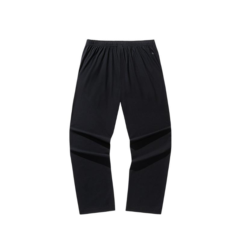 Anta Basketball Series Casual Simple Solid Color Straight Leg Breathable Knitted Sports Pants Men Bottoms Basic-Black 152521353-2