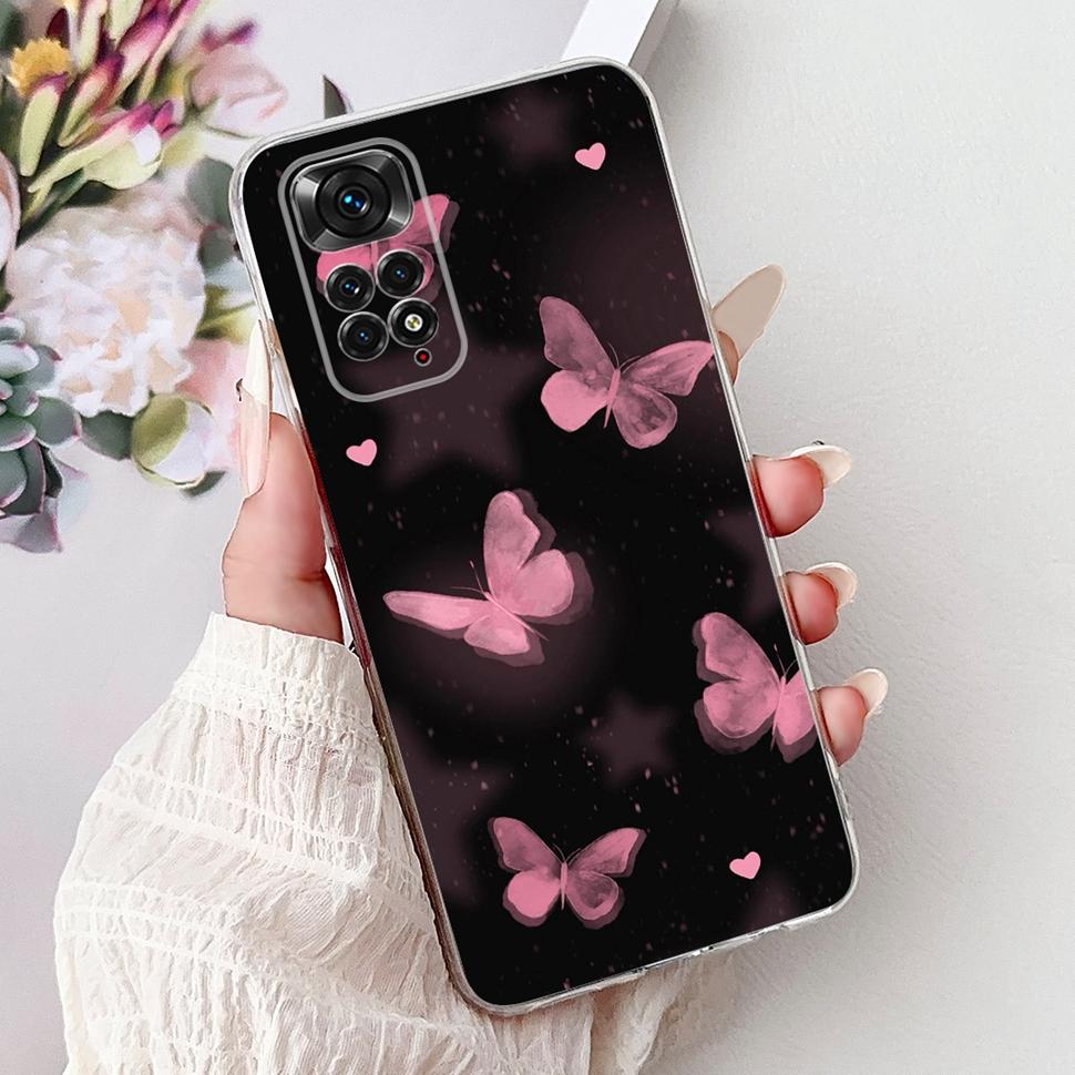Cute Cat Cartoon Cover For Xiaomi Redmi Note 11 Casing Silicone Soft TPU Fundas Phone Back Case For Redmi Note 11 S 11S Coque