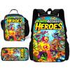 Child Hot Game For P-Plantss Vs Z-Zombiess School Backpack with Lunch Bags ,Pencil Bags ,School Bags for Boys Girls Best Gift