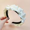 Women Headband French Style Smooth Satin Wide-Brim Sponge Filled Hair Hoop Soft Fabric Hair Accessory