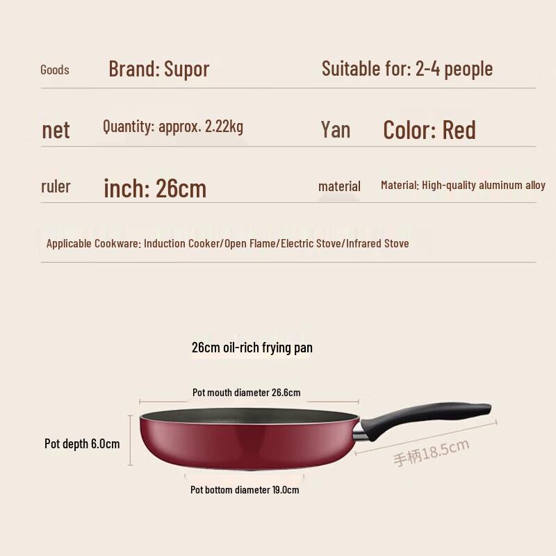 Supor Fire-Red Spot Non-stick Frying Pan