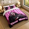 3Pcs Bedding Set Custom Name Text, 1 Sheet 2 Pillowcases Home Bed DecorScream Ghostface