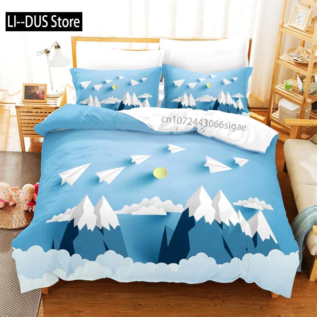 Duvet Cover Natural Scenery Landscape Snow Mountain Queen Bedding Duvet Cover Set Bedspreads With Pillowcase Bedroom Decoration
