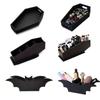 Makeup Brush Holder Wooden Black Storage Box Cosmetic Organizer Pen Holder Halloween Themed Decor Organization Home Storage