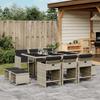 Vidaxl 11-Cz. Garden Furniture Set With Cushions Light Grey Rattan Pe