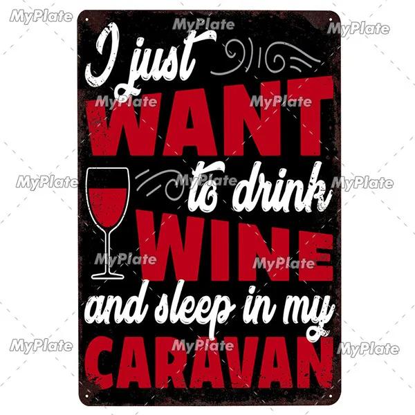 WINE Metal Sign Vintage Plaque Tin Sign Plate Wall Decor For Bar Club Man Cave Wine Kiln Art Painting Alcohol Poster
