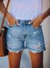 Women's Trendy Ripped Straight Leg Wide Denim Shorts