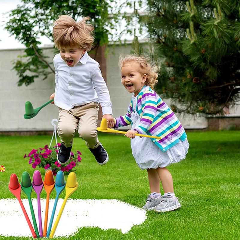 6 шт. Наборы игр «Гонка с ложкой и яйцом», Деревянные игры-эстафеты на баланс для детей, Карнавал, День рождения, Игры на свежем воздухе 1