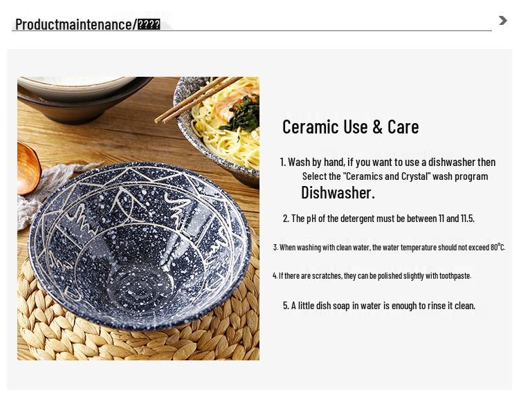Japanese Ceramic Ramen Bowl Set: Large Retro Conical Hat Design Soup & Noodle Bowl with Plate