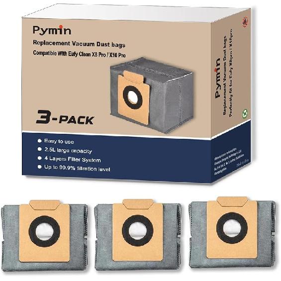Pymin 20 Pack Replacement Accessories for eufy X10 Pro Omni Robot Vacuum Cleaner, 1 Main Brush, 4 Filter, 6 Dust Bag,4 Mop Pads, 4 Side Brush,1