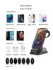 4-in-1 Wireless Charging Station with Clock for Apple Watch, Earphones, and Phone