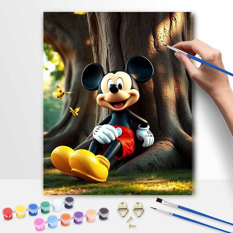Disney Mickey Mouse Paint By Number Kit Number Drawing Canvas DIY Picture Home Decor Artistic Craft Gifts For Adults Relaxing Wall Art