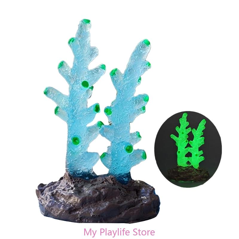 Aquariums Glowing Resin Coral Decoration Fish Tank Aquatic Underwater Ornament Landscaping Safety Decor for Fish Shirmps