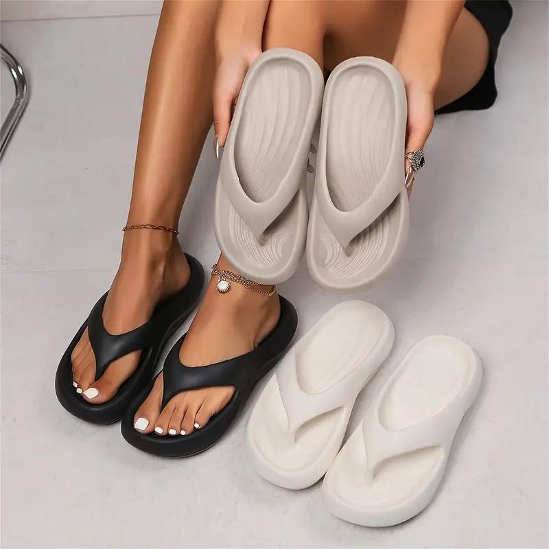 Thick Soled Flip Flops for Women In Summer, Slip Resistant and Odorless, Suitable for Beach and Beach Wear. Soft Soled Sandals with Soft Soles