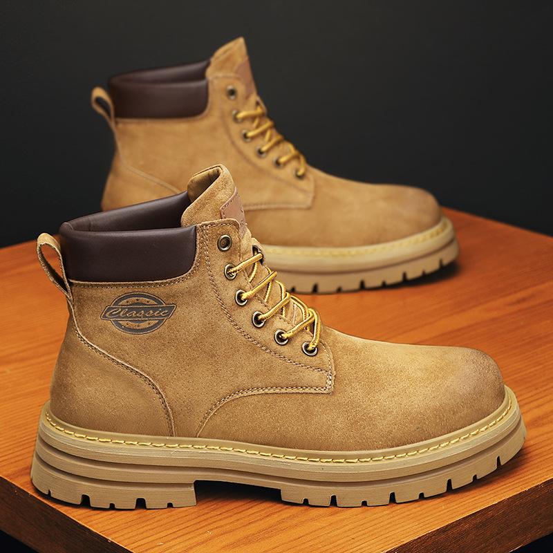 Martin Boots Men's Low-top British Style Retro Leather Shoes Tooling Sports Rhubarb Shoes Fashion Casual Versatile Men's Shoes