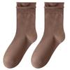 Women's Autumn/Winter Over-the-Knee Ruffle Socks - Boneless, Solid Color, Anti-Pilling, Postpartum-Friendly, Versatile Student Socks.
