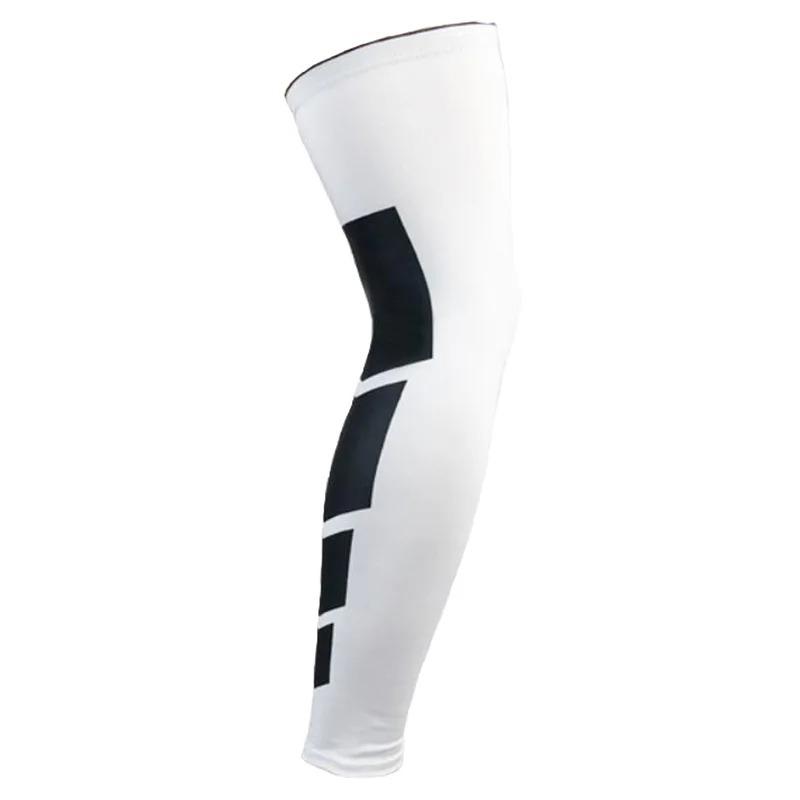 

1PC Leg Compression Sleeves Lengthened Elastic Compression Leggings Sports Protection Knee Support Basketball Football M білий