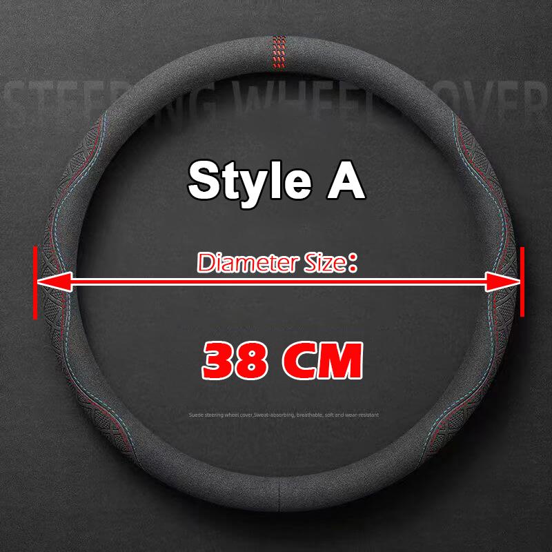 

38-50CM Heavy Duty Universal Truck Steering Wheel Cover Premium Suede Non-Slip Breathable For Dongfeng SANY SCANIA Benz MAN Hino