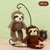 Cozy Brown And Light Gray Plush Sloth Doll For Keychains And Bag Accessories