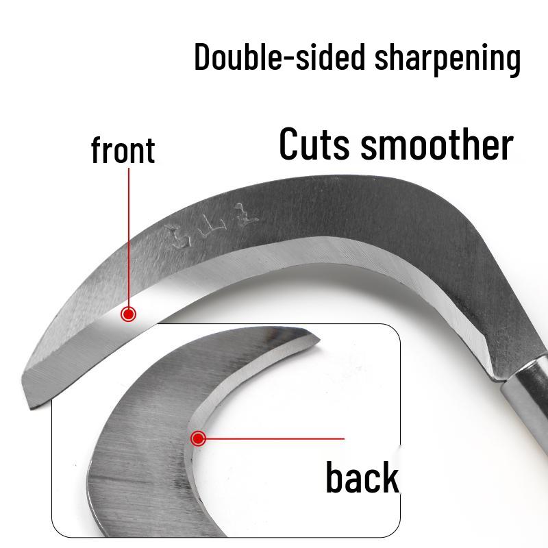 Manganese Steel Multi-Functional Sickle: Grass, Weed, Wood, and Corn Harvesting Tool